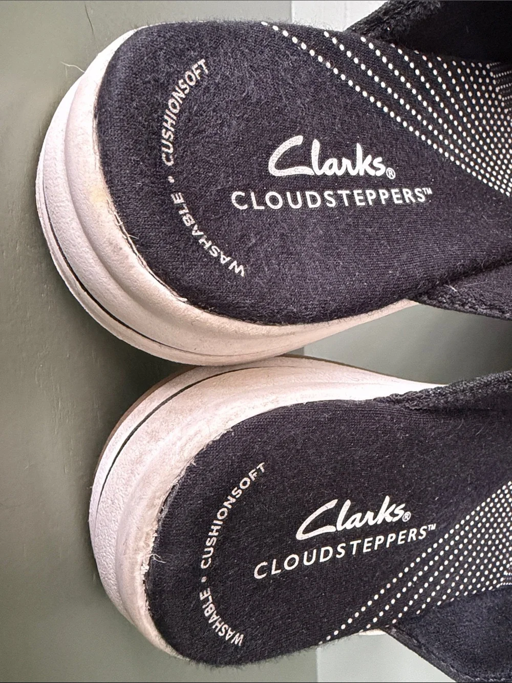 Clarks Cloudsteppers Women’s Black Embroidered Slip-on Mules - Size 8